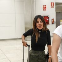 Chabelita Pantoja y Ducle en el aeropuerto de Madrid tras su regreso de Dubai