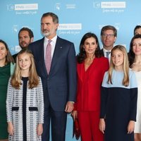 Los Reyes Felipe y Letizia, la Princesa Leonor y la Infanta Sofía en la recepción a los galardonados en los Premios Princesa de Girona 2019
