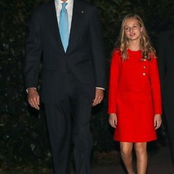 El Rey Felipe y la Princesa Leonor a su llegada a los Premios Princesa de Girona 2019