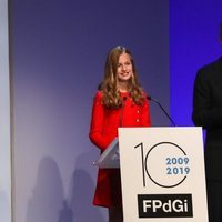 La Princesa Leonor tras pronunciar su primer discurso en los Premios Princesa de Girona 2019