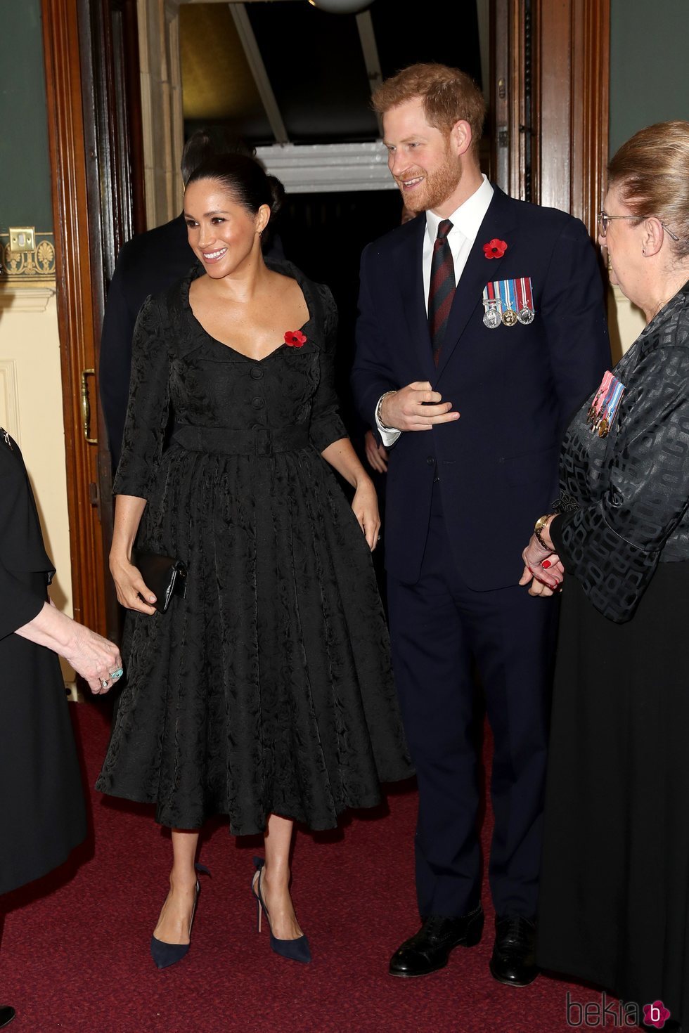 El Príncipe Harry y Meghan Markle llegando al concierto por el Día del Recuerdo 2019