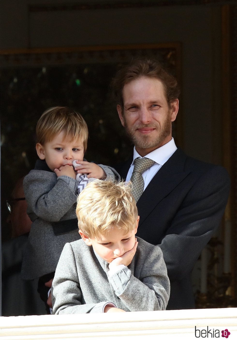 Andrea Casiraghi y sus hijos Sasha y Max en el Día Nacional de Mónaco 2019