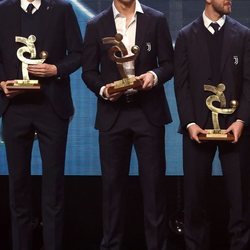 Cristiano Ronaldo recibiendo su premio en la Gala del Calcio 2019