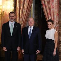 Los Reyes Felipe y Letizia y Alberto de Mónaco en la recepción por la Conferencia sobre el Cambio Climático