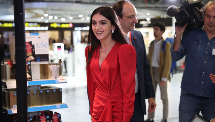 Lucía Rivera en el encendido de Navidad 2019 del World Duty Free del aeropuerto de Madrid