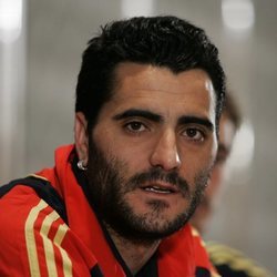 Dani Güiza durante una rueda de prensa de la Selección Española