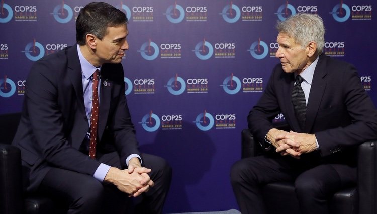 Harrinson Ford y Pedro Sánchez en la Cumbre del Clima de Madrid 2019