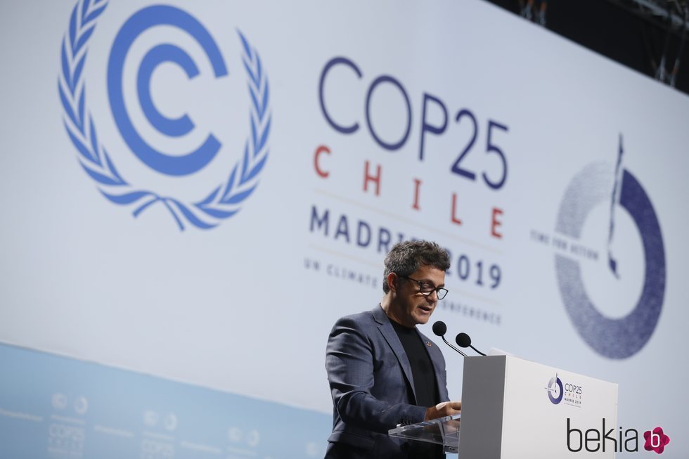 Alejandro Sanz interviniendo en la Cumbre del Clima Madrid COP25 2019