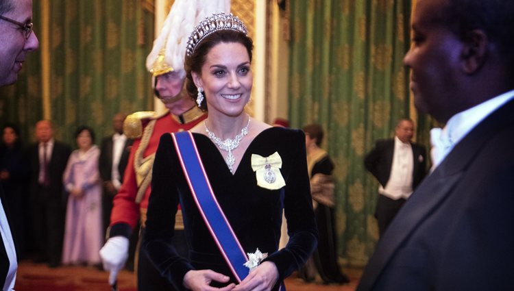 Kate Middleton en la recepción al cuerpo diplomático en el Palacio de Buckingham