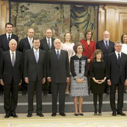 Los Reyes, Mariano Rajoy y sus 13 ministros en la Zarzuela