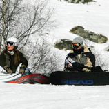 Elena Tablada y Daniel Arigita esquiando en Baqueira Beret