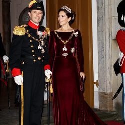 Federico y Mary de Dinamarca en la recepción ofrecida por la llegada de 2012