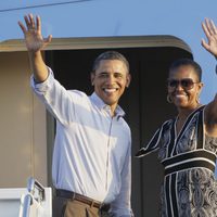 Barack Obama y Michelle Obama rumbo a Washington