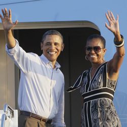 Barack Obama y Michelle Obama rumbo a Washington