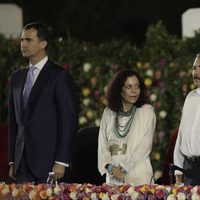 El Príncipe Felipe, Daniel Ortega, Hugo Chávez y Mahmud Ahmadineyad