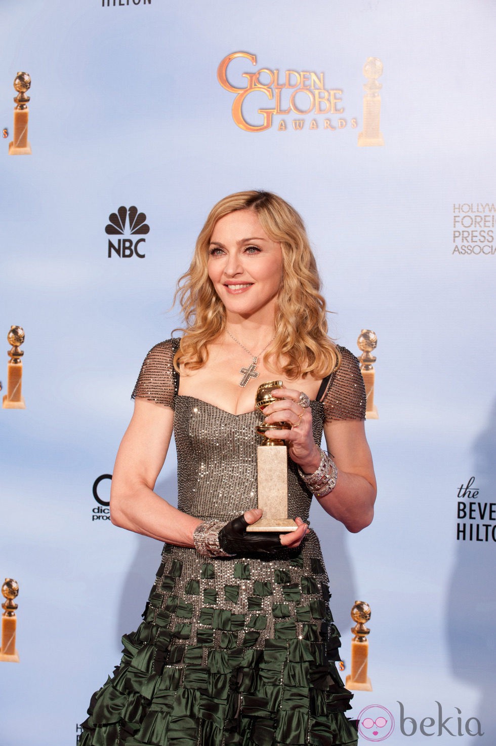 Madonna con su Globo de Oro 2012