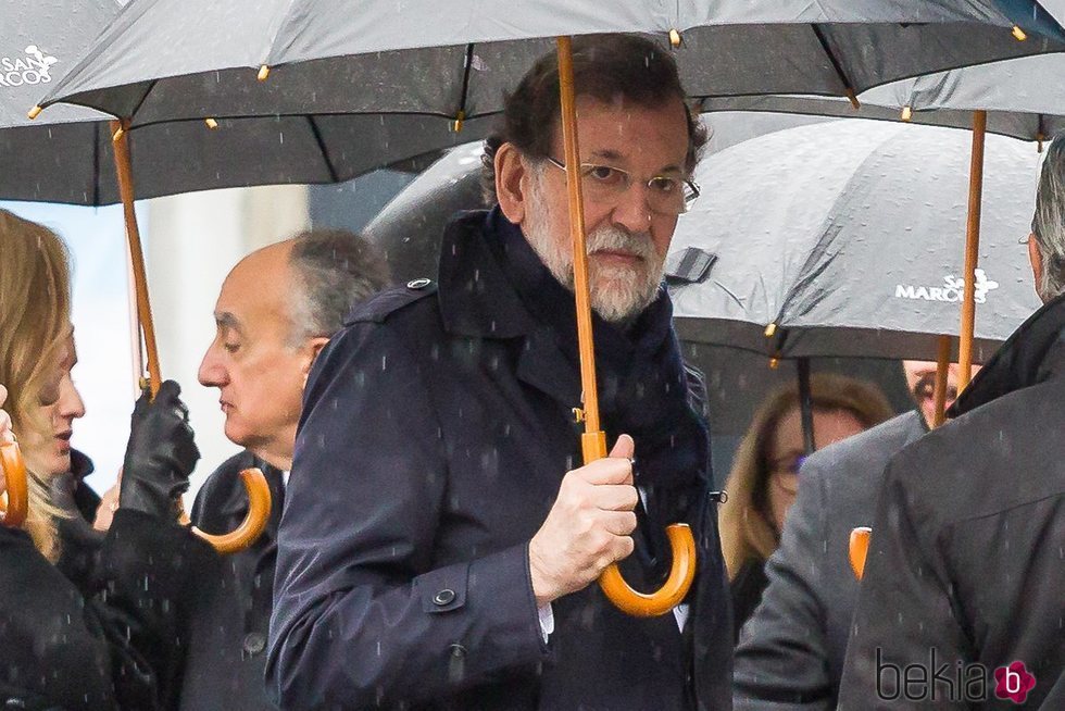 Mariano Rajoy en el funeral de su hermana Mercedes en Pontevedra