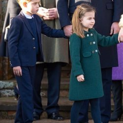 Los Príncipes Jorge y Carlota en la Misa de Navidad 2019