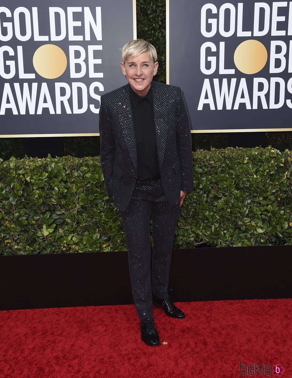 Ellen DeGeneres en la alfombra roja de los Globos de Oro 2020
