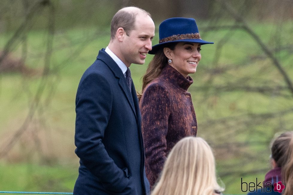 Kate Middleton con el Príncipe Guillermo en un servicio religioso tras celebrar su 38 cumpleaños