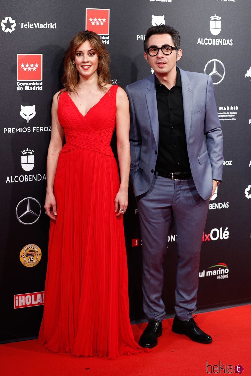 Eva Ugarte y Berto Romero en la alfombra roja de los Premios Feroz 2020