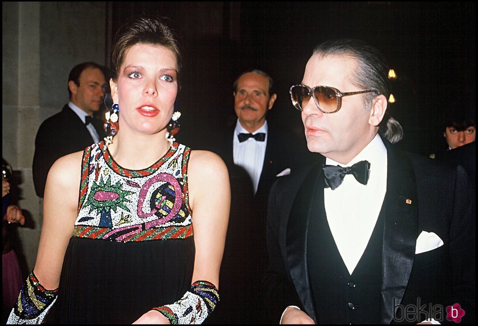 Carolina de Mónaco y Karl Lagerfeld en los años 80