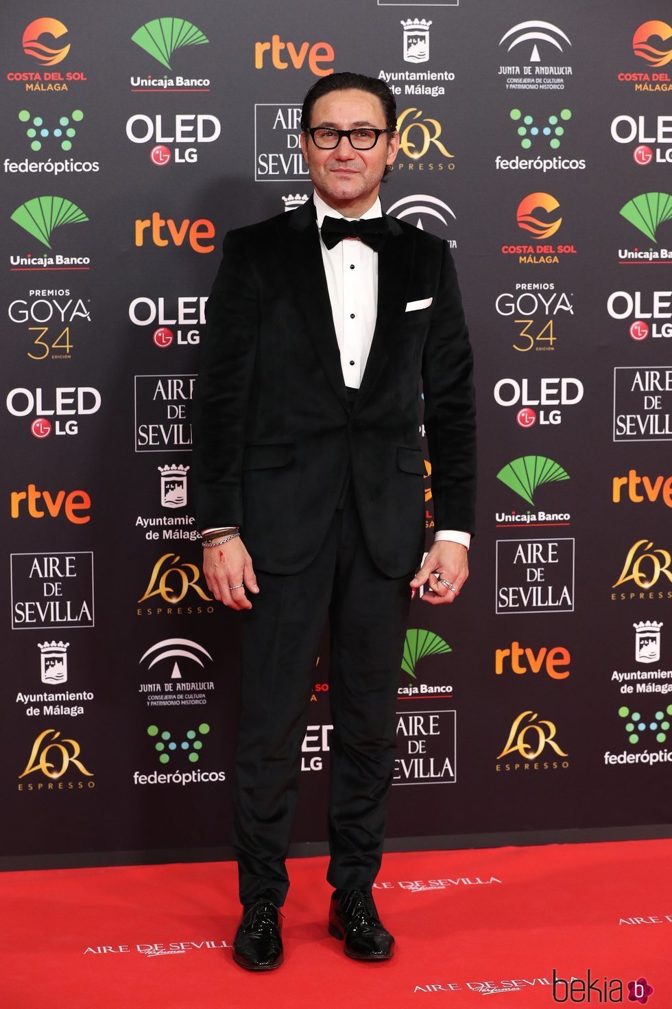 Carlos Santos en la alfombra roja de los Goya 2020