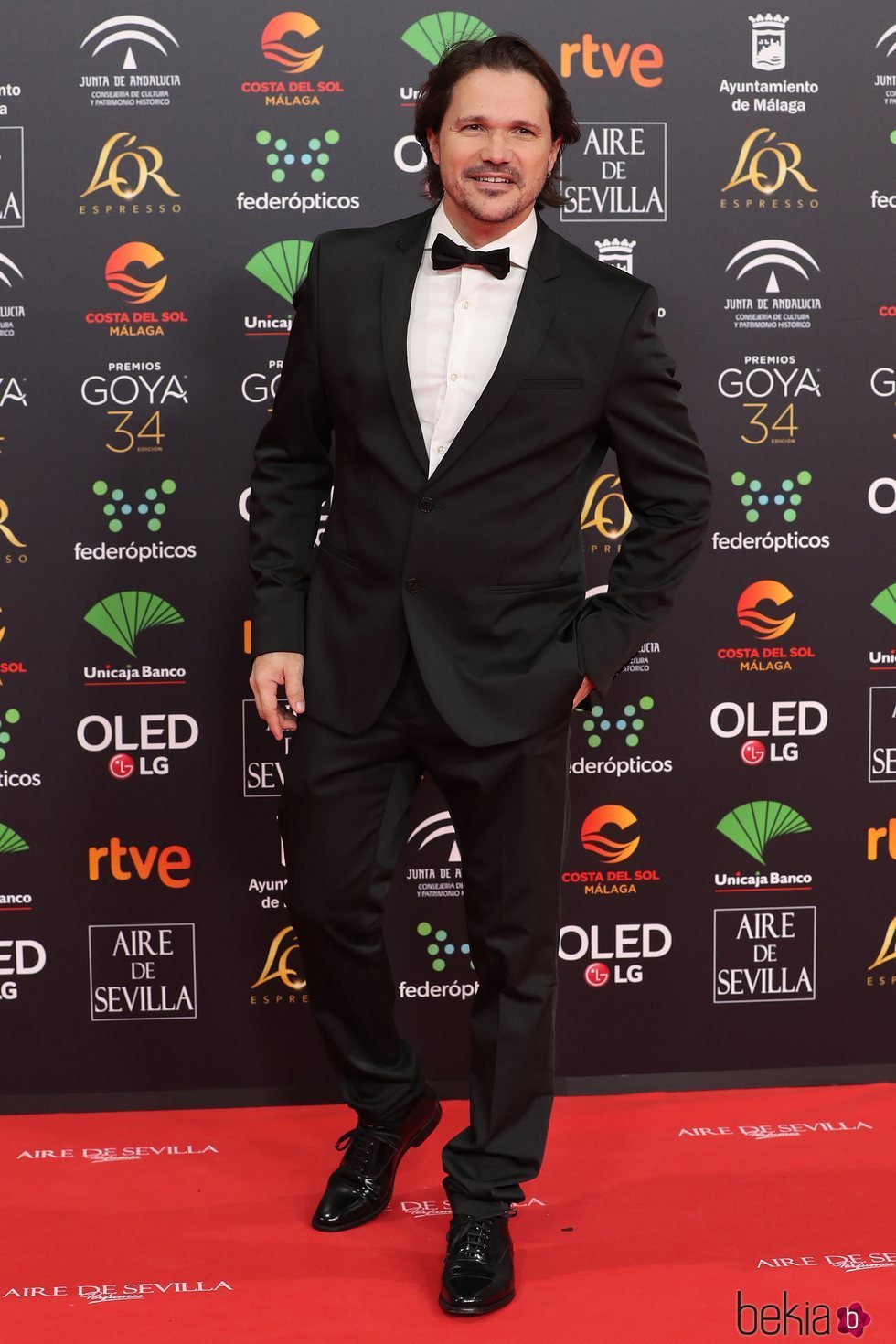Carlos Castel en la alfombra roja de los Goya 2020