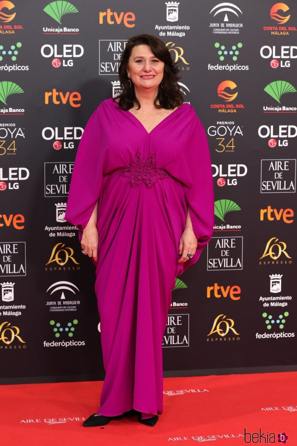 Adelfa Calvo en la alfombra roja de los Goya 2020