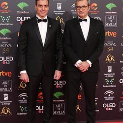 Pedro Sánchez y Mariano Barroso en la alfombra roja de los Goya 2020