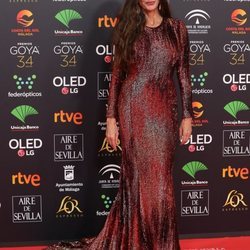 Ángela Molina en la alfombra roja de los Goya 2020
