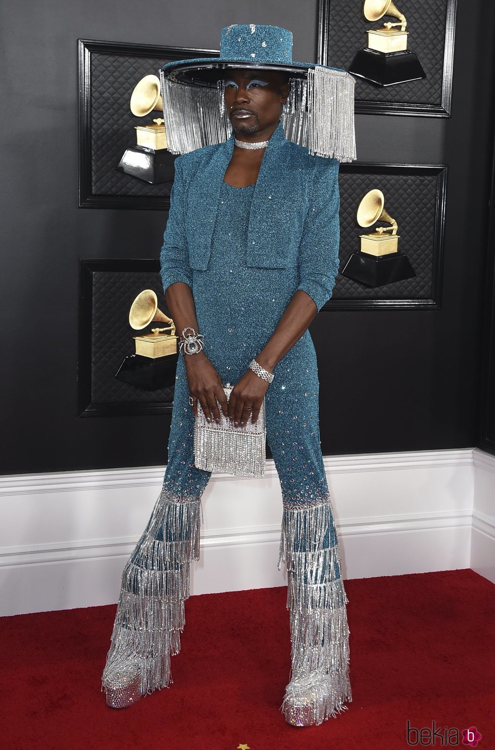 Billy Porter en la alfombra roja de los Premios Grammy 2020