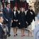 Pedro Sánchez, la Princesa Leonor, la Infanta Sofía y la Reina Letizia llegando a la Apertura de la XIV Legislatura