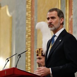 El Rey Felipe dando un discurso en la Apertura de la XIV Legislatura