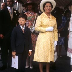 La Princesa Margarita y su hijo, David Armstrong-Jones