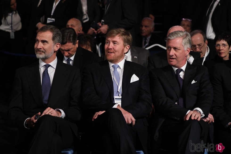 El Rey Felipe, Guillermo Alejandro de Holanda y Felipe de Bélgica en el World Holocaust Forum