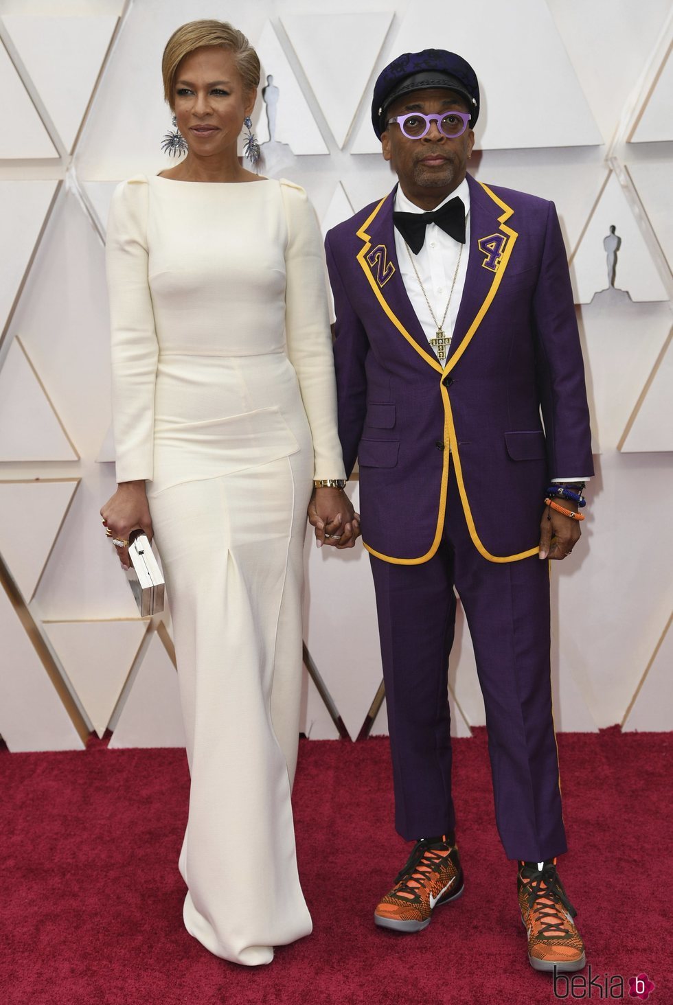 Spike Lee y Tonya Lewis Lee  en la alfombra de los Oscar 2020