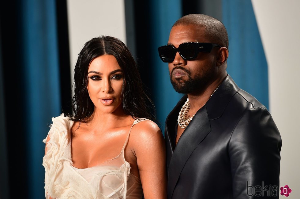 Kim Kardashian y Kanye West en la fiesta de Vanity Fair tras los Oscar 2020