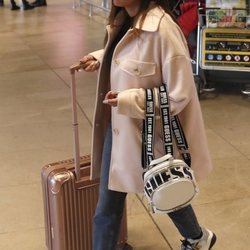Chabelita Pantoja en el aeropuerto de Madrid a su vuelta de Londres