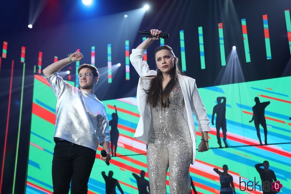 Gèrard y Eva en su actuación en la Gala 6 de 'OT 2020'