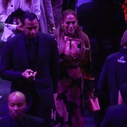 Jennifer Lopez y Alex Rodriguez en el funeral de Kobe Bryant en el Staples Center de Los Ángeles