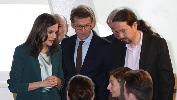 El primer acto oficial de la Reina Letizia junto a Pablo Iglesias