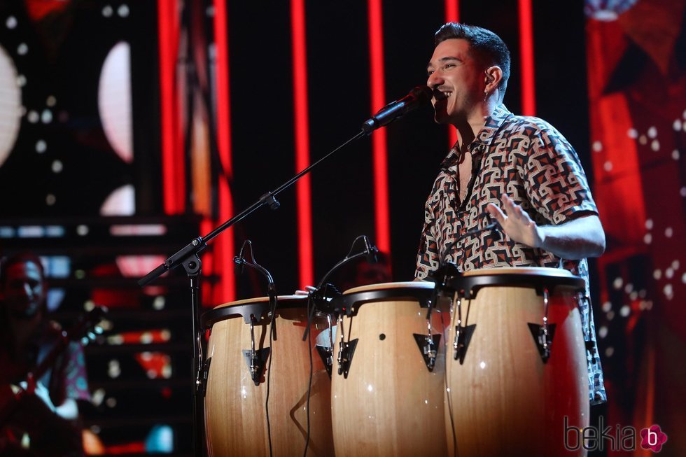 Bruno Carrasco cantando 'Llegué hasta ti' durante la gala 7 de 'OT 2020'