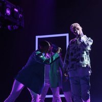 Hugo cantando 'Genius' durante la gala 7 de 'OT 2020'