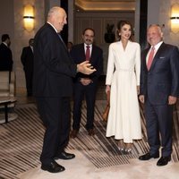 Harald y Sonia de Noruega, muy divertidos junto a Abdalá y Rania de Jordania en la Visita de Estado de los Reyes de Noruega a Jordania