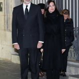 Los Reyes Felipe y Letizia acudiendo a la misa funeral de Plácido Arango