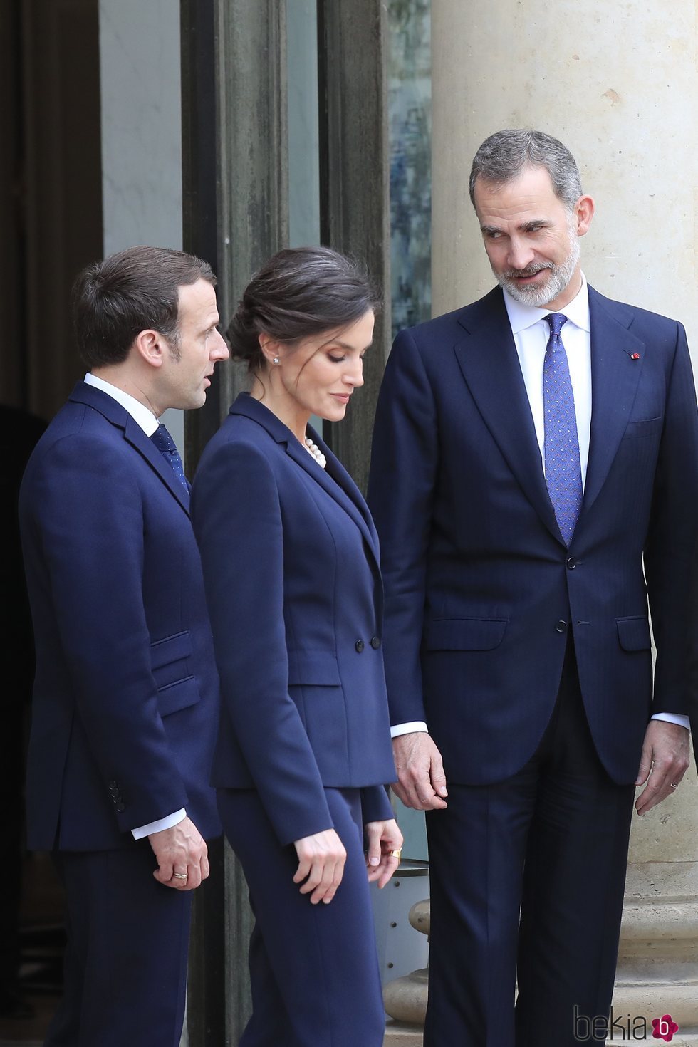 Los Reyes Felipe y Letizia y Emmanuel Macron, muy cómplices tras un almuerzo en el Eliseo