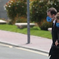 Ana Obregón y Alessandro Lequio llegando al Tanatorio de La Paz en Madrid para dar el último adiós a Álex Lequio