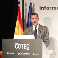 El Rey Felipe dando un discurso en la presentación del Informe Cotec 2020