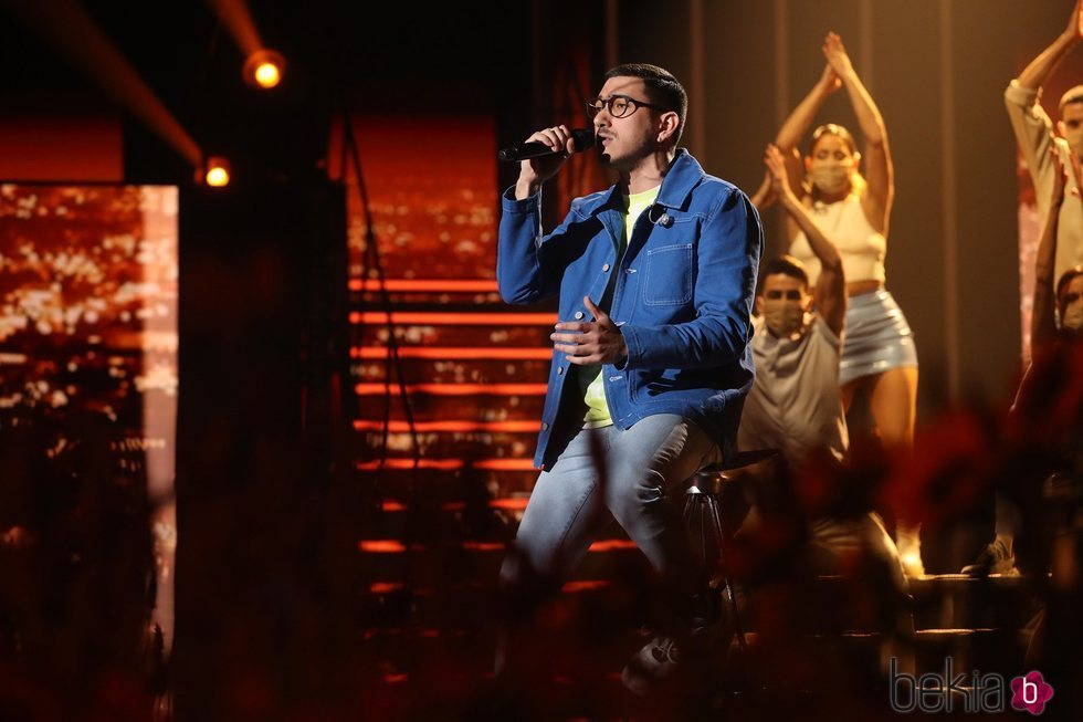 Bruno cantando 'Fugitivos' en la gala 11 de 'OT 2020'